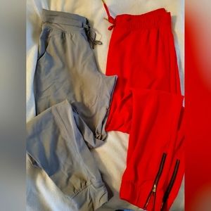 Lot of 2 Zyia joggers size medium grey and red